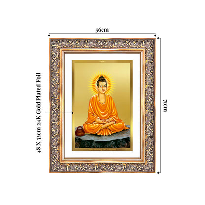 Lord Buddha | Gautam Buddha Wall Photo Frame in 24K Gold Plated Foil