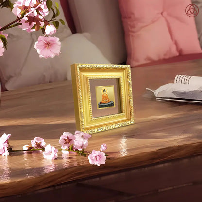 Lord Buddha| Meditation Tabletop Frame in 24K Gold Plated Foil