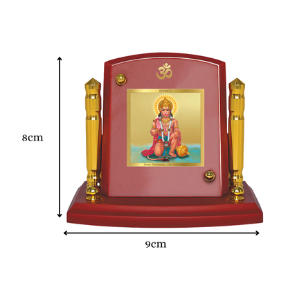 Lord Hanuman | Blessings Pose Car Dashboard Frame in 24K Gold Plated Foil