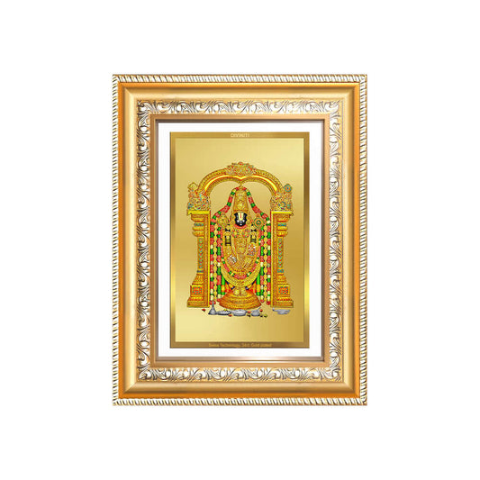 Lord Tirupati Balaji | Sri Venkateswara Wall and Tabletop Photo Frame in 24K Gold Plated Foil