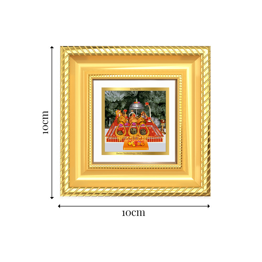 Diviniti Maa Ka Darbar (Devi Durga) Tabletop Photo Frame in 24K Gold Plated Foil | Shakti, Protection & Divine Blessings | DG015S1A (10x10 CM)