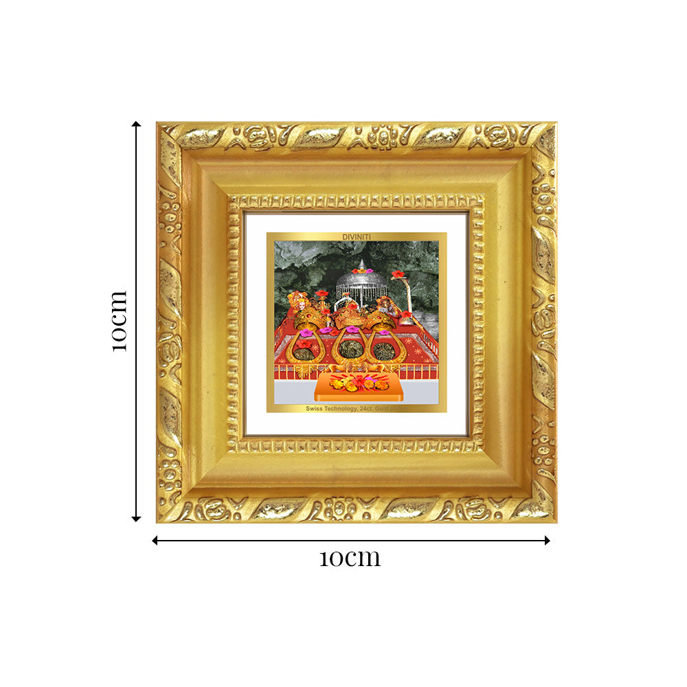 Diviniti Mata Ka Darbar Tabletop Photo Frame in 24K Gold Plated Foil | Devotion, Power & Divine Blessings | DG103S1A (10x10 CM)