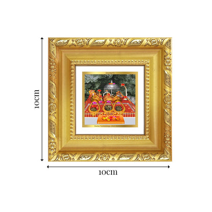 Diviniti Mata Ka Darbar Tabletop Photo Frame in 24K Gold Plated Foil | Devotion, Power & Divine Blessings | DG103S1A (10x10 CM)