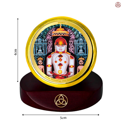 Adinath | Jain Tirthankara Car Dashboard & Tabletop Photo Frame in 24K Gold Plated Foil
