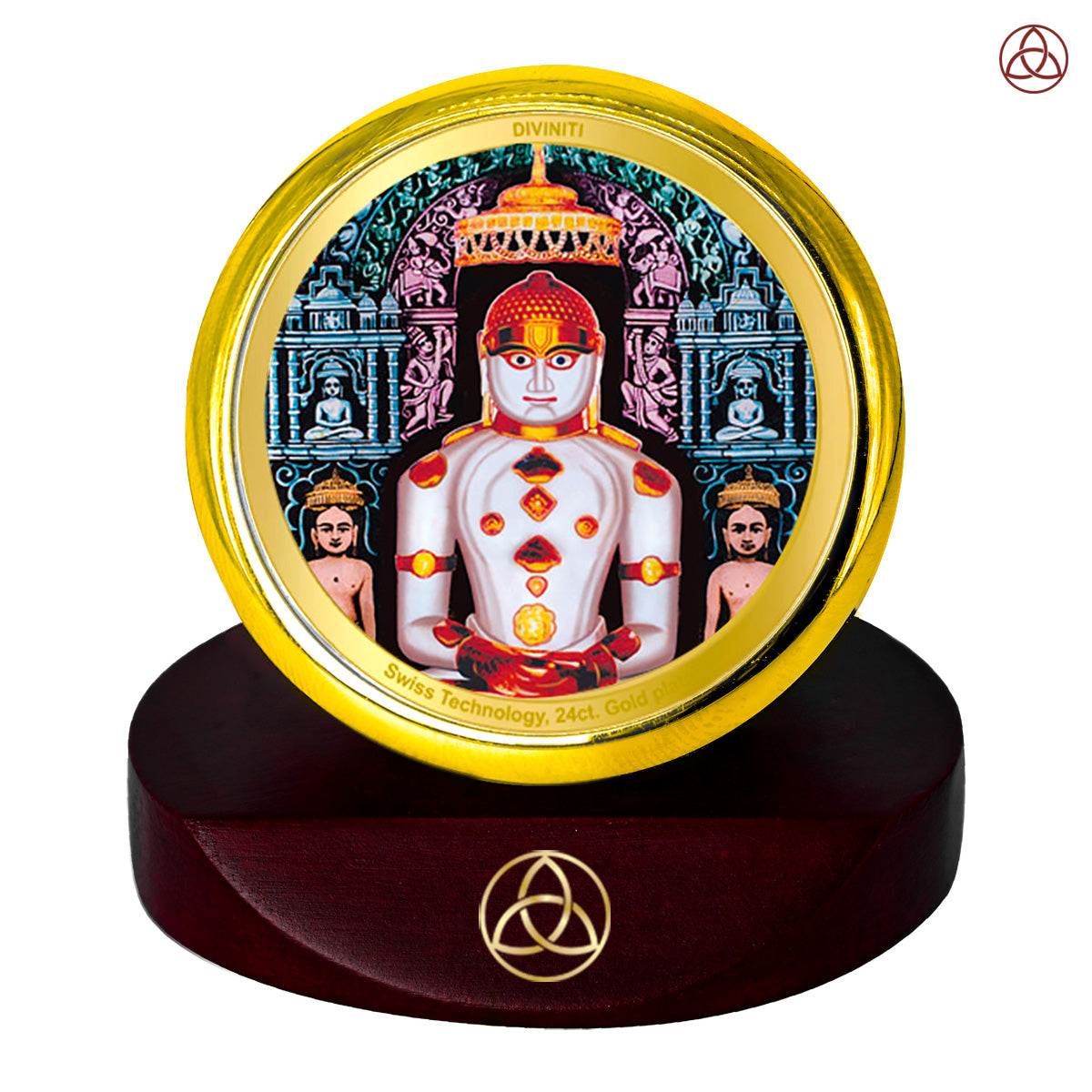 Adinath | Jain Tirthankara Car Dashboard & Tabletop Photo Frame in 24K Gold Plated Foil