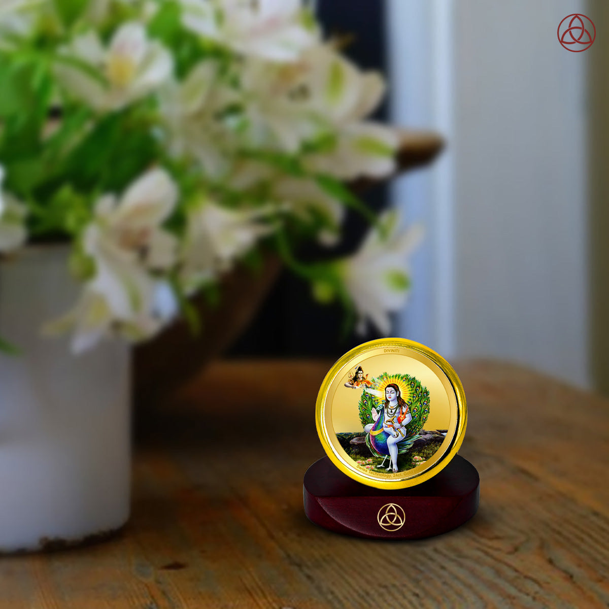 Diviniti 24K Gold Plated Baba Balak Nath Photo Frame for Car Dashboard, Home Decor, Table Top, Puja Room Worship and Festival Gift MCF1CGOLD (5.5x5 CM)