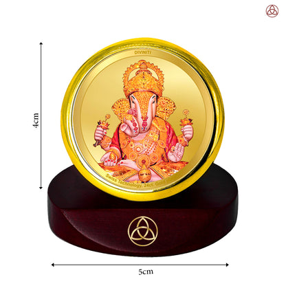 Dagdu Ganesh | Shri Dagdusheth Halwai Ganpati Car Dashboard Frame in 24K Gold Plated Foil