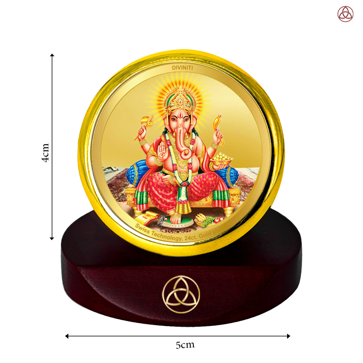 Ganesha | Lord Ganpati Car Dashboard Frame in 24K Gold Plated Foil