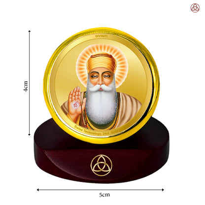 Guru Nanak Dev Ji Divine Waheguru For Sacred Sikh Religious Car Dashboard Frame in 24K Gold Plated Foil