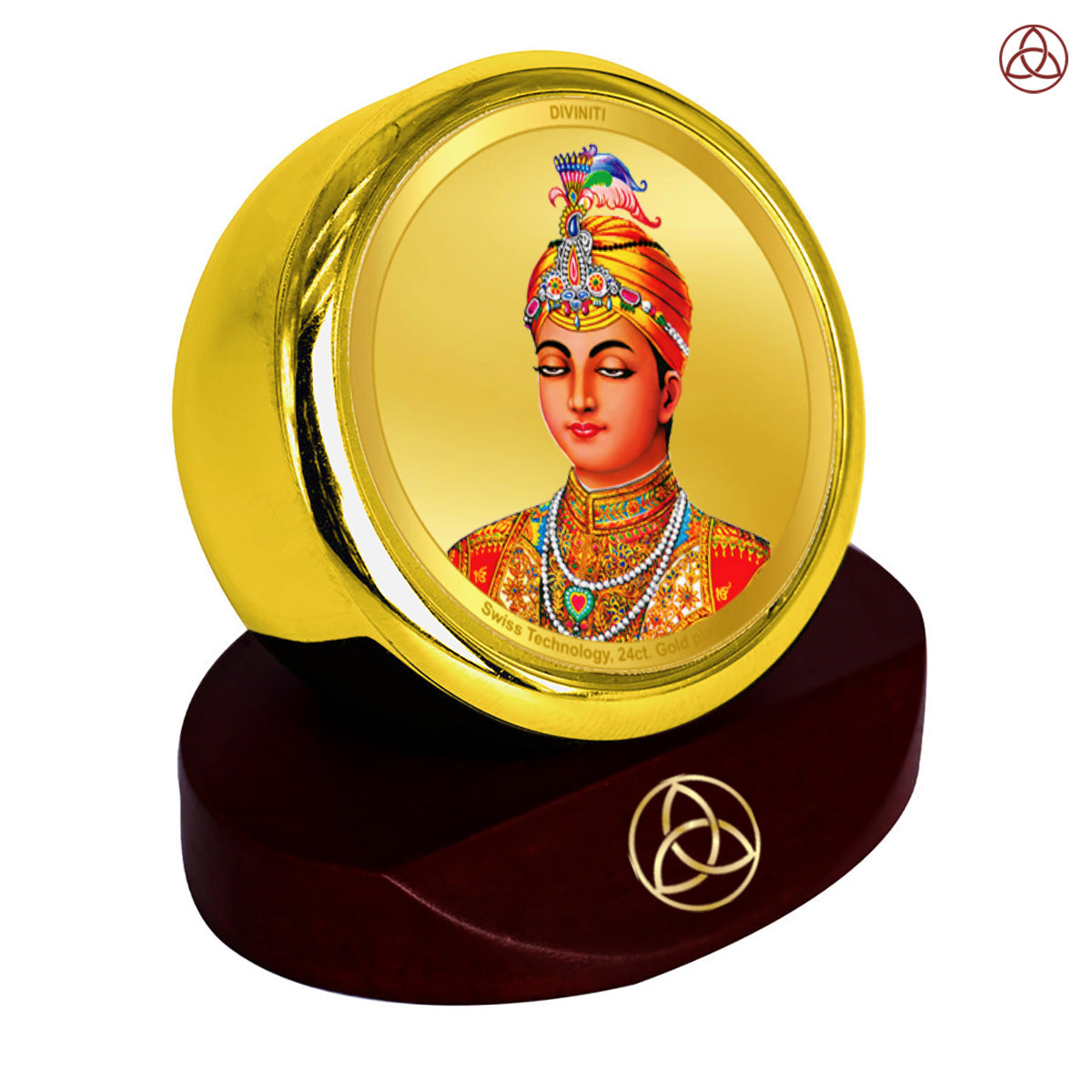 Guru Harkrishan Sahib Ji | Eighth Sikh Guru and Bala Pritam Spiritual Car dashboard frame in 24K Gold Plated Foil