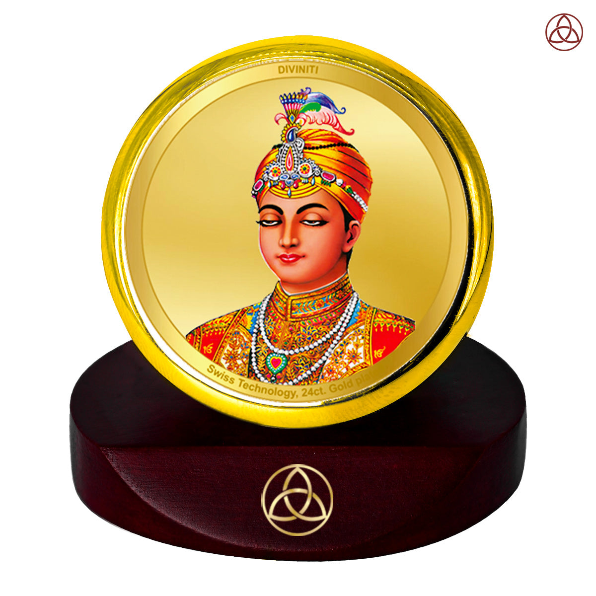 Guru Harkrishan Sahib Ji | Eighth Sikh Guru and Bala Pritam Spiritual Car dashboard frame in 24K Gold Plated Foil