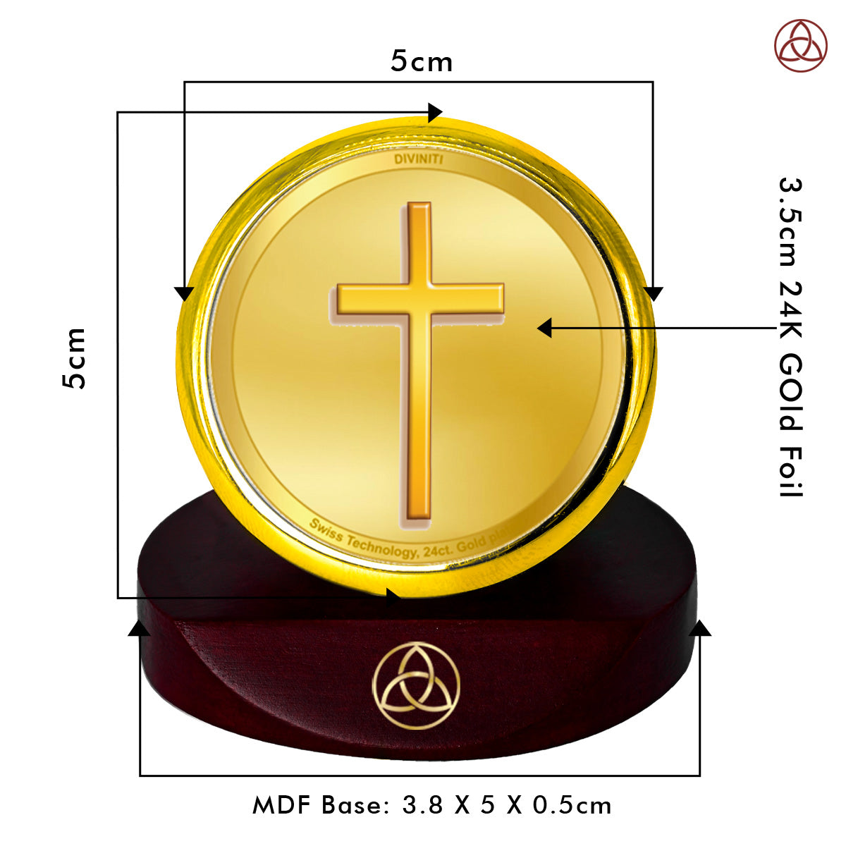 Holy Cross | Symbol of Faith & Salvation Car Dashboard Frame in 24K Gold Plated Foil