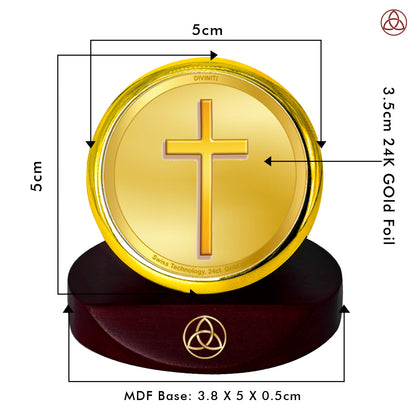 Holy Cross | Symbol of Faith & Salvation Car Dashboard Frame in 24K Gold Plated Foil