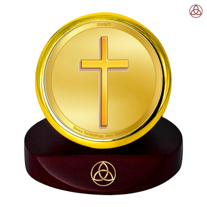 Holy Cross | Symbol of Faith & Salvation Car Dashboard Frame in 24K Gold Plated Foil
