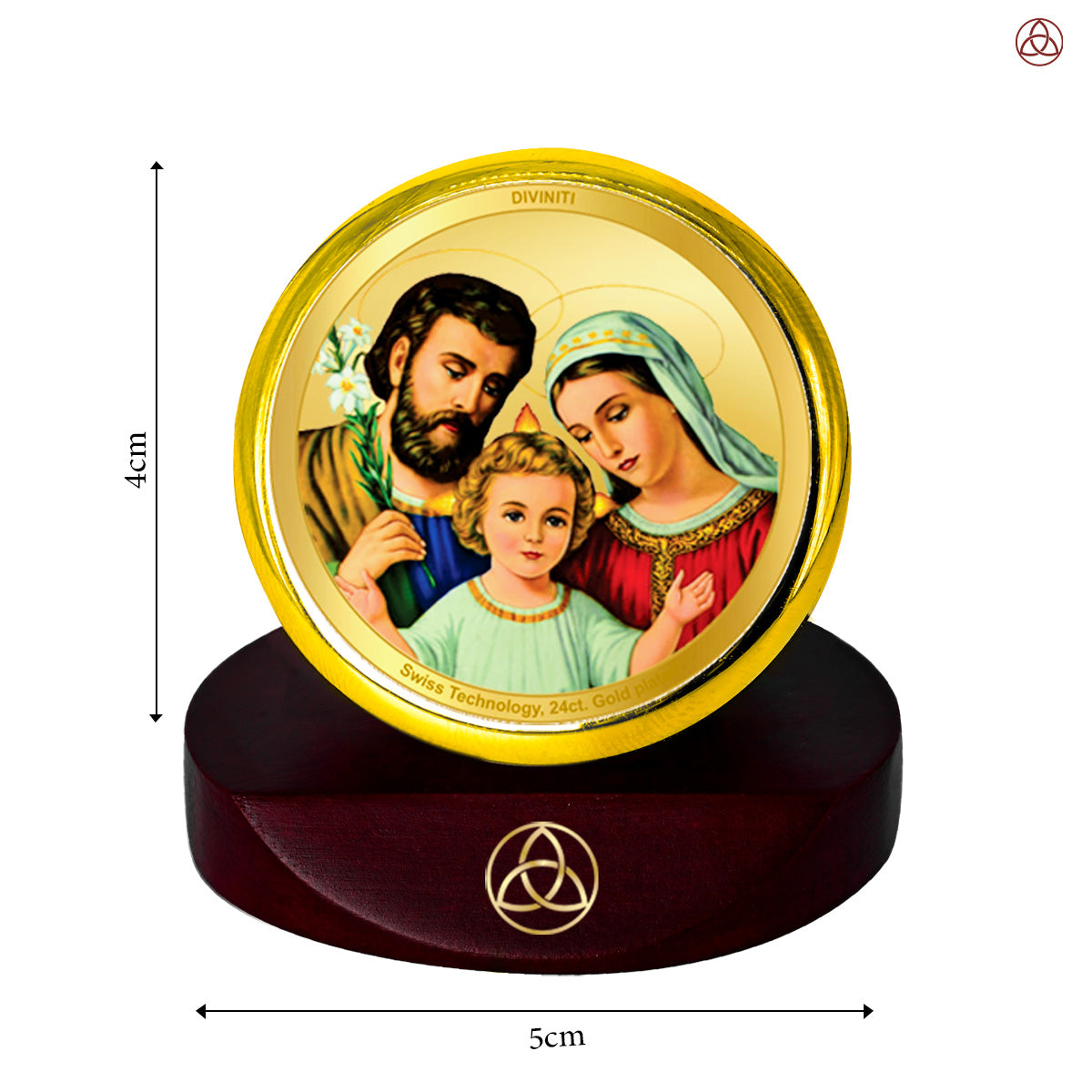 Holy Family | Symbol of Love, Unity & Grace Car Dashboard Frame in 24K Gold Plated Foil