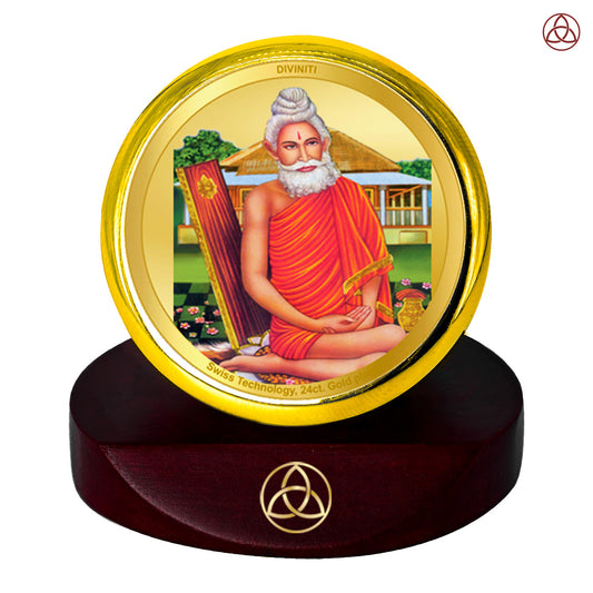 Diviniti 24K Gold Plated Baba Loknath Photo Frame for Car Dashboard, Home Decor, Table Top, Puja Room Worship and Festival Gift MCF1CGOLD (5.5x5 CM)
