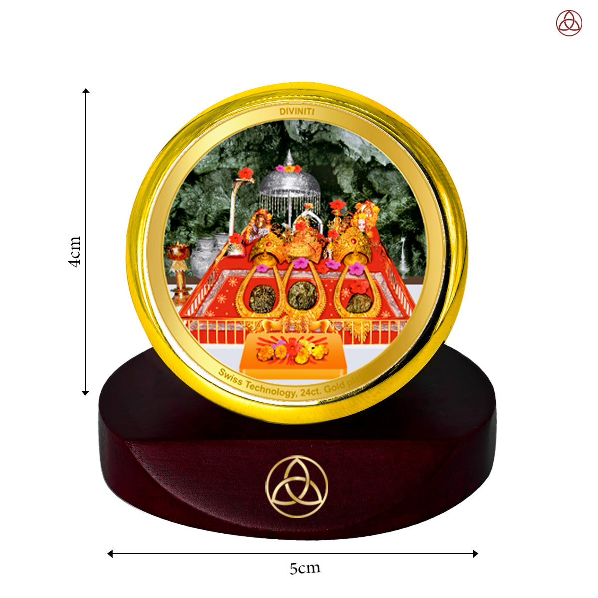 Durga Vaishno Devi Mata Ka Darbar | Divine Car Dashboard Frame in 24K Gold Plated Foil