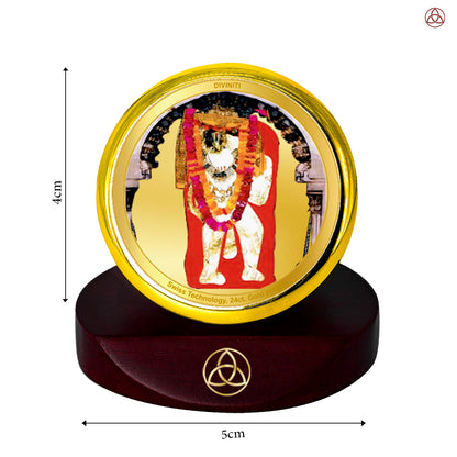 Mehandipur Balaji | Divine Hanuman of Healing and Protection Car Dashboard Frame in 24K Gold Plated Foil