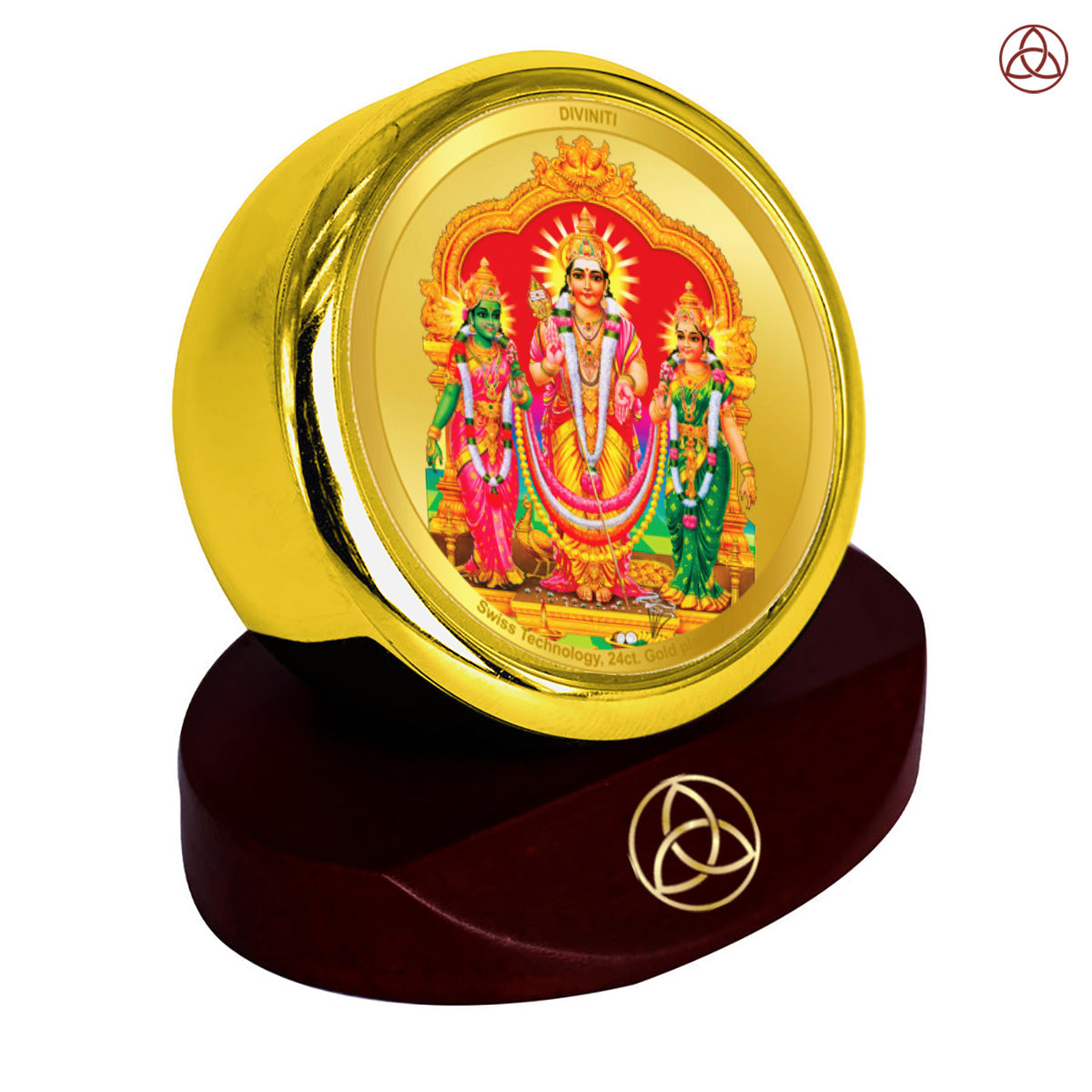 Lord Murugan with Valli | Divine Union Wall & Tabletop Photo Frame in 24K Gold Plated Foil