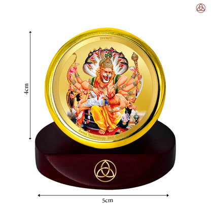 Lord Narasimha | The Fierce Protector Car Dashboard Frame in 24K Gold Plated Foil