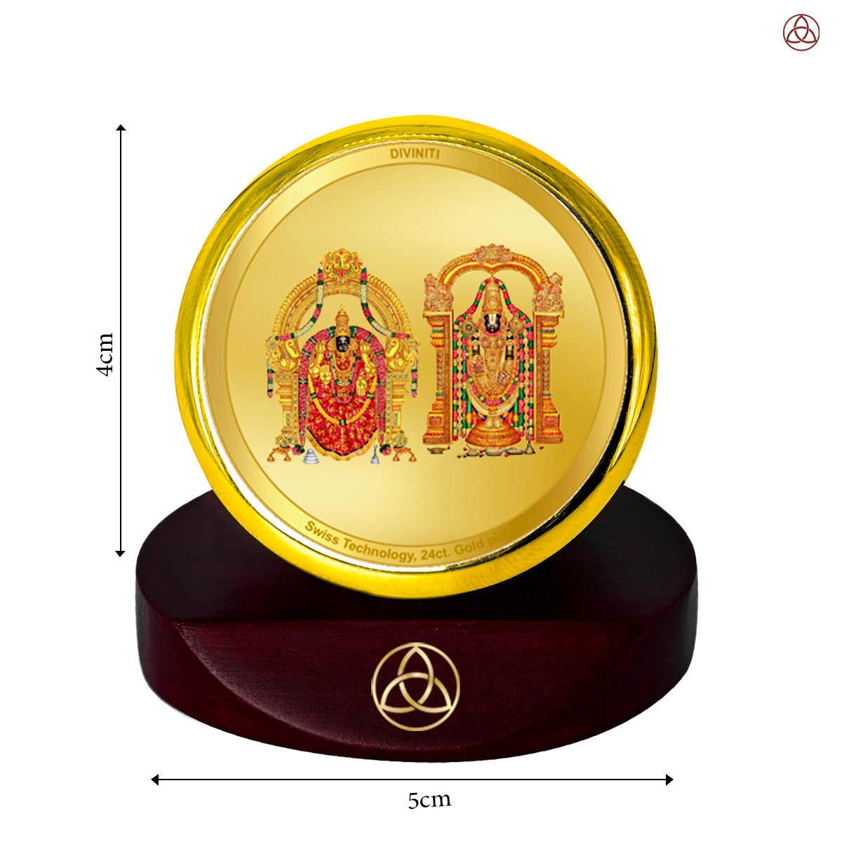 Padmavathi & Tirupati Balaji | Divine Goddess Padmavathi and Lord Balaji Car Dashboard & Tabletop Photo Frame in 24K Gold Plated Foil