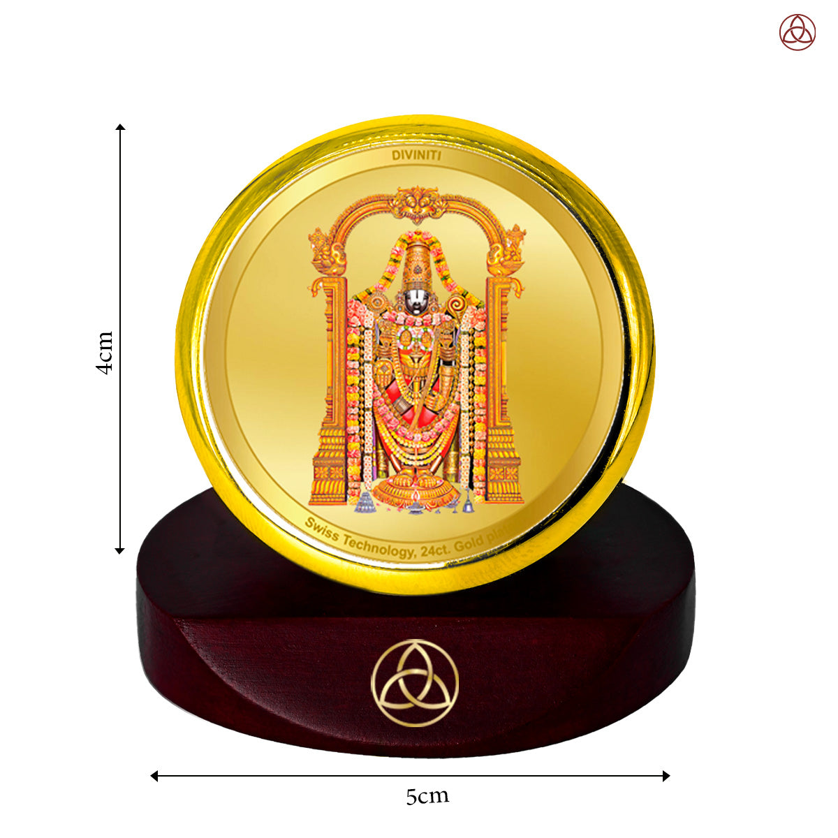 Lord Tirupati Balaji | Sri Venkateswara | Supreme Form of Vishnu from Tirumala Car Dashboard Frame in 24K Gold Plated Foil