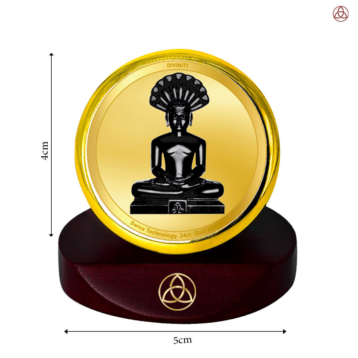 Lord Parshvanatha | 23rd Jain Tirthankara Car Dashboard Frame in 24K Gold Plated Foil