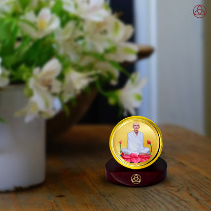 Diviniti 24K Gold Plated Ram Thakur Photo Frame for Car Dashboard, Home Decor, Table Top, Puja Room Worship and Festival Gift MCF1CGOLD (5.5x5 CM)