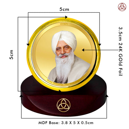 Diviniti 24K Gold Plated Foil Radha Swami Photo Frame for Car Dashboard, Home Decor, Table Top, Showpiece and Festival Gift MCF1CGOLD (5.5x5 CM)