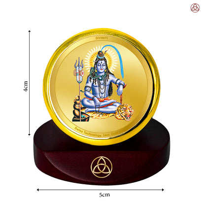 Lord Shiva | Mahadev The Supreme Consciousness Car Dashboard Frame in 24K Gold Plated Foil