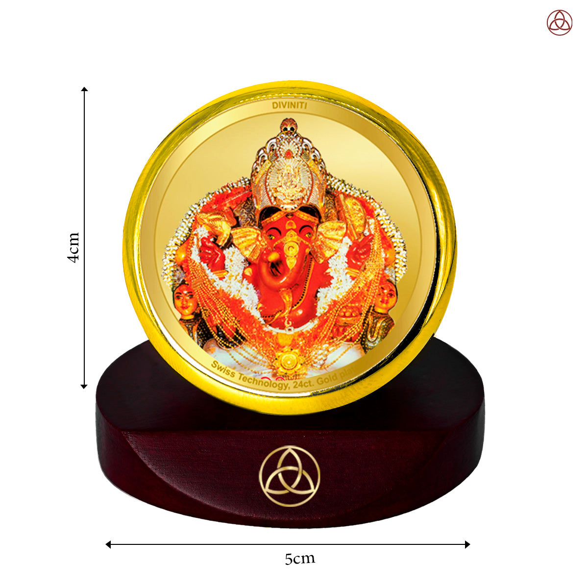 Lord Siddhivinayak | Giver of Auspicious Beginnings & Fulfilled Wishes Car Dashboard Frame in 24K Gold Plated Foil