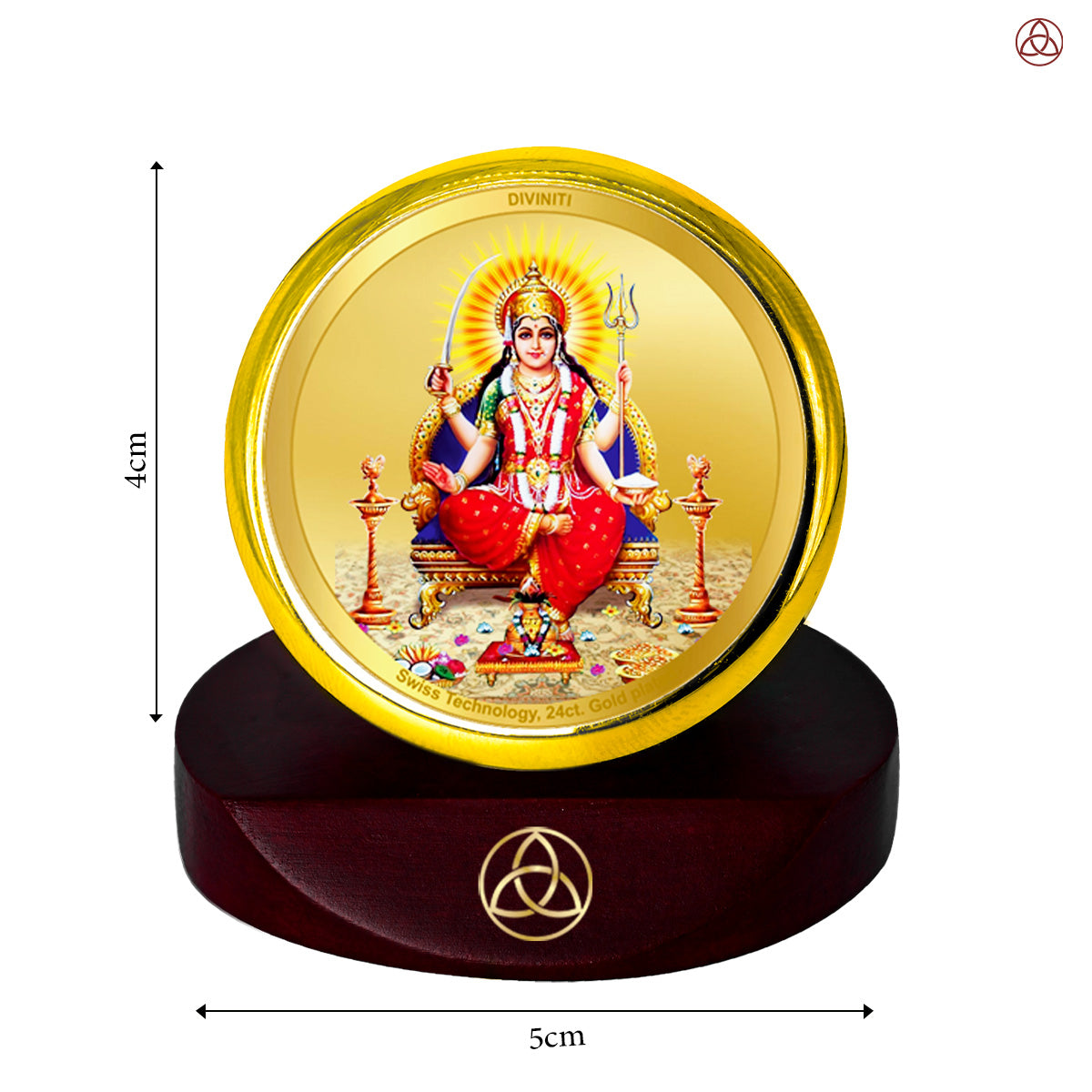 Santoshi Mata | Goddess of Contentment & Fulfilment Car Dashboard Frame in 24K Gold Plated Foil