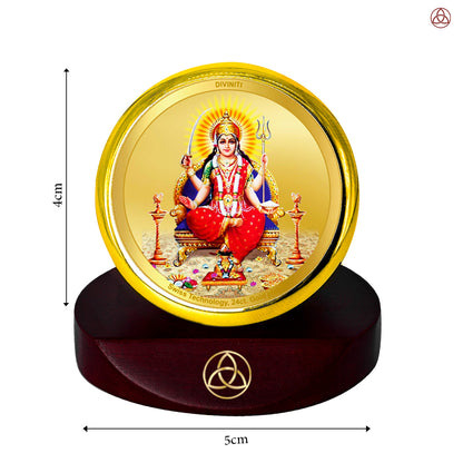 Santoshi Mata | Goddess of Contentment & Fulfilment Car Dashboard Frame in 24K Gold Plated Foil