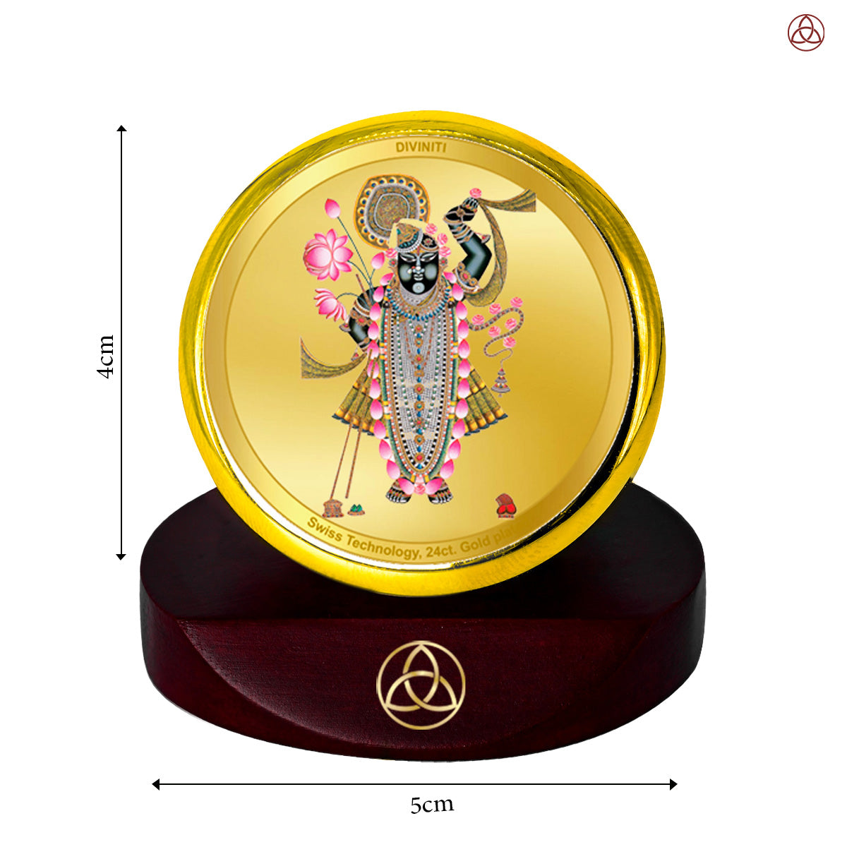 Lord Shrinathji | Divine Form of Krishna from Nathdwara Car Dashboard Frame in 24K Gold Plated Foil