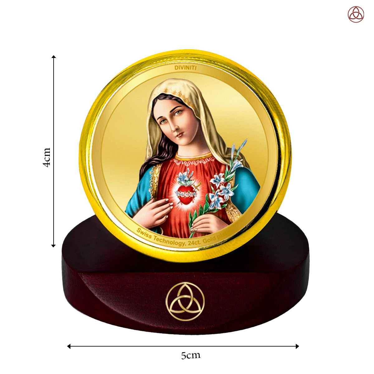 Mother Mary | Blessed Virgin Car Dashboard Frame in 24K Gold Plated Foil