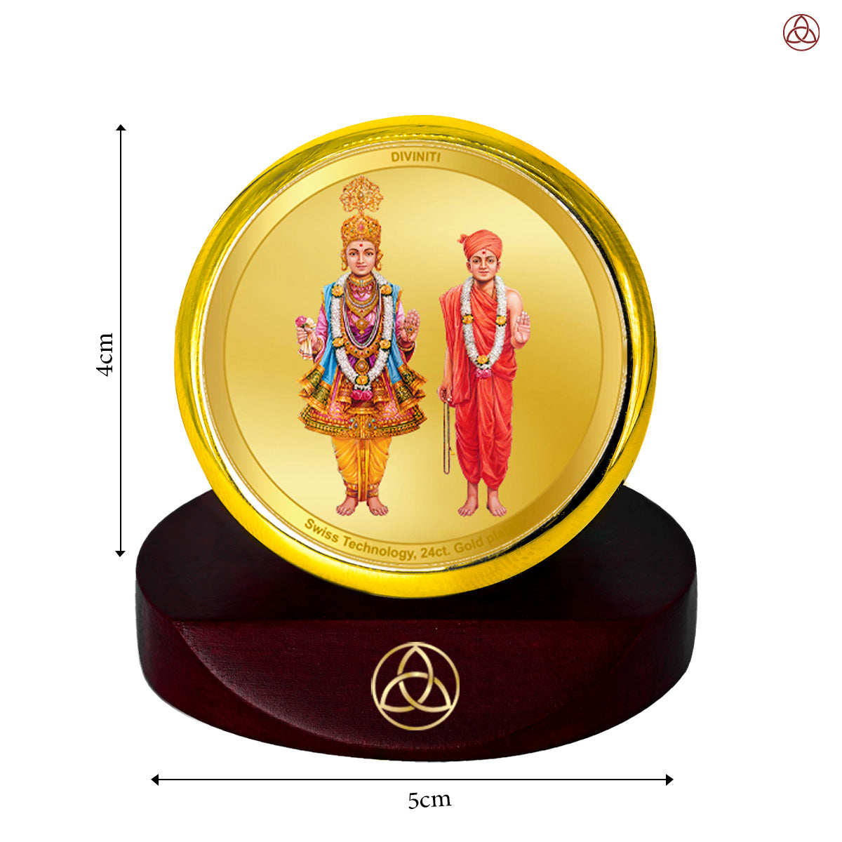 Lord Swaminarayan | Incarnation of Dharma & Divine Grace Car Dashboard Frame in 24K Gold Plated Foil