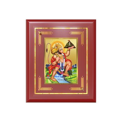 Hanuman Carrying Sanjeevani Mountain | Lord Hanuman Wall & Tabletop Frame in 24K Gold Plated Foil
