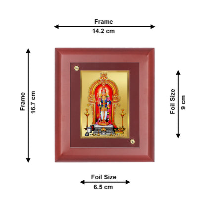 DIVINITI 24K Gold Plated Foil Alangaram Raja Elegant Photo Frame Idol for Home Decor Showpiece, Wall Hanging, Table Top, Luxury Gift|MDF Size 1 (16.7x14.2 CM)