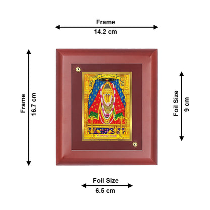 DIVINITI 24K Gold Plated Foil Ashapura Mata Elegant Photo Frame Idol for Home Wall Decor, Table Top, Puja Room, Luxury Gift|MDF Size 1 (16.7x14.2 CM)