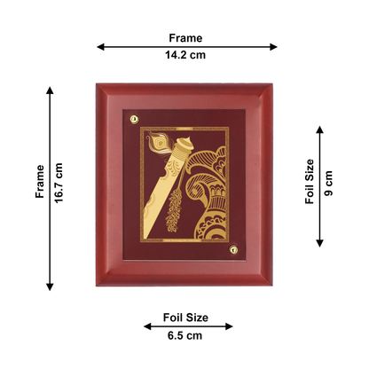 DIVINITI 24K Gold Plated Foil Flute Tradition Luxury Wall Photo Frame Idol for Home Decor, Table Top, Wall Hanging, Gift|MDF Size 1 (16.7x14.2 CM)