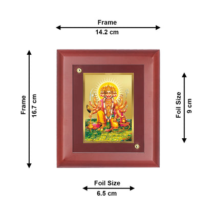 DIVINITI 24K Gold Plated Foil Lord Hanuman Classic Photo Frame Idol for Home Wall Decor, Table Top, Puja Room , Gift|MDF Size 1 (16.7x14.2 CM)