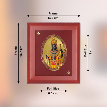 DIVINITI 24K Gold Plated Foil Ram Lalla Photo Frame Idol for Home Decor, Table Top, Wall Hanging, Puja Room & , Gift|MDF Size 1 (16.7x14.2 CM)