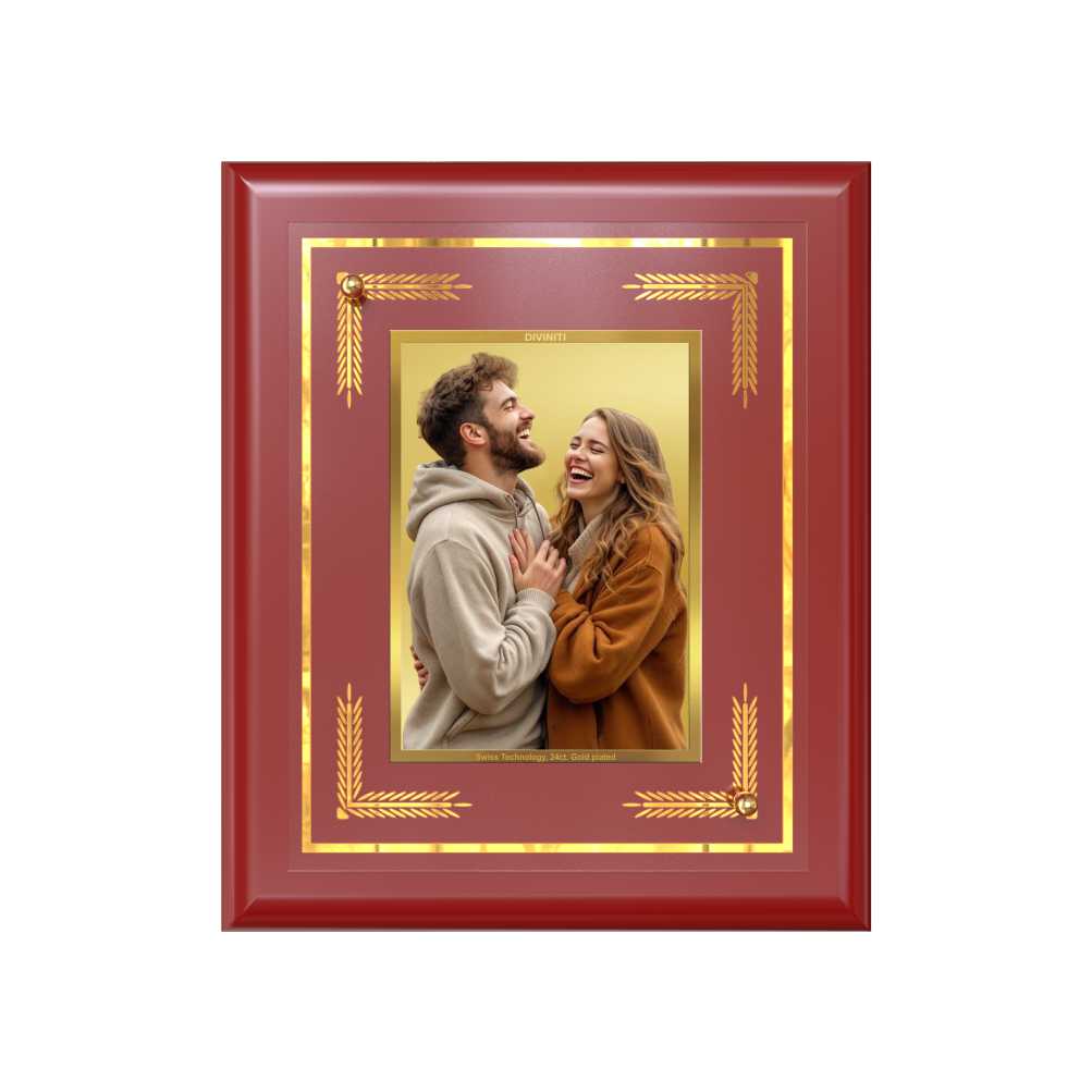 Diviniti MDF Frame Personalised Tabletop Photo Frame in 24K Gold Plated Foil | MDF-S1