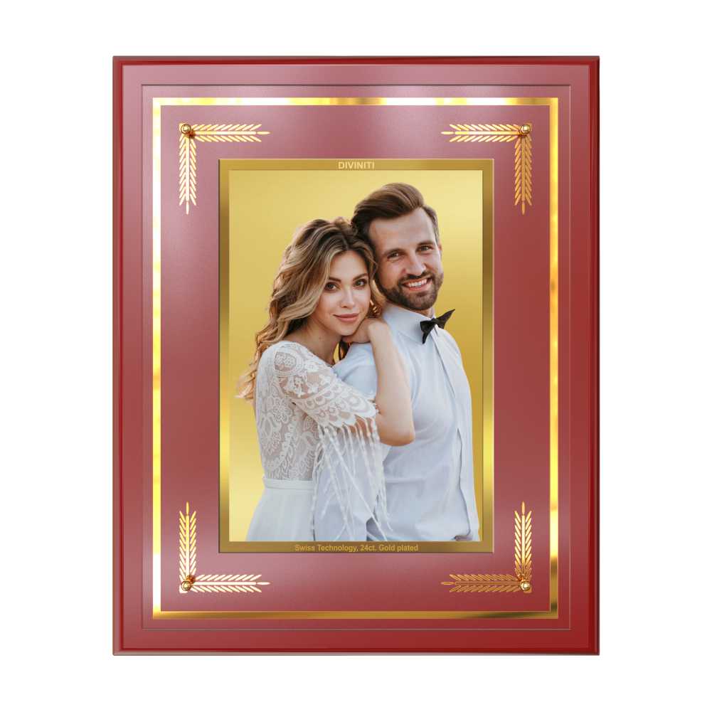 Diviniti MDF Frame Personalised Wall Mount Photo Frame in 24K Gold Plated Foil | MDF-S4