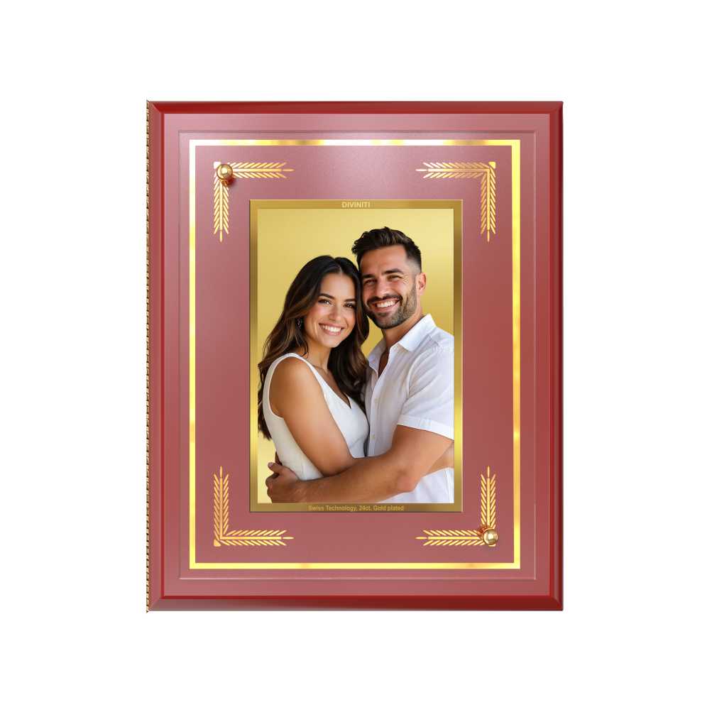 Diviniti MDF Frame Personalised Tabletop and Wall Photo Frame in 24K Gold Plated Foil | MDF-S2