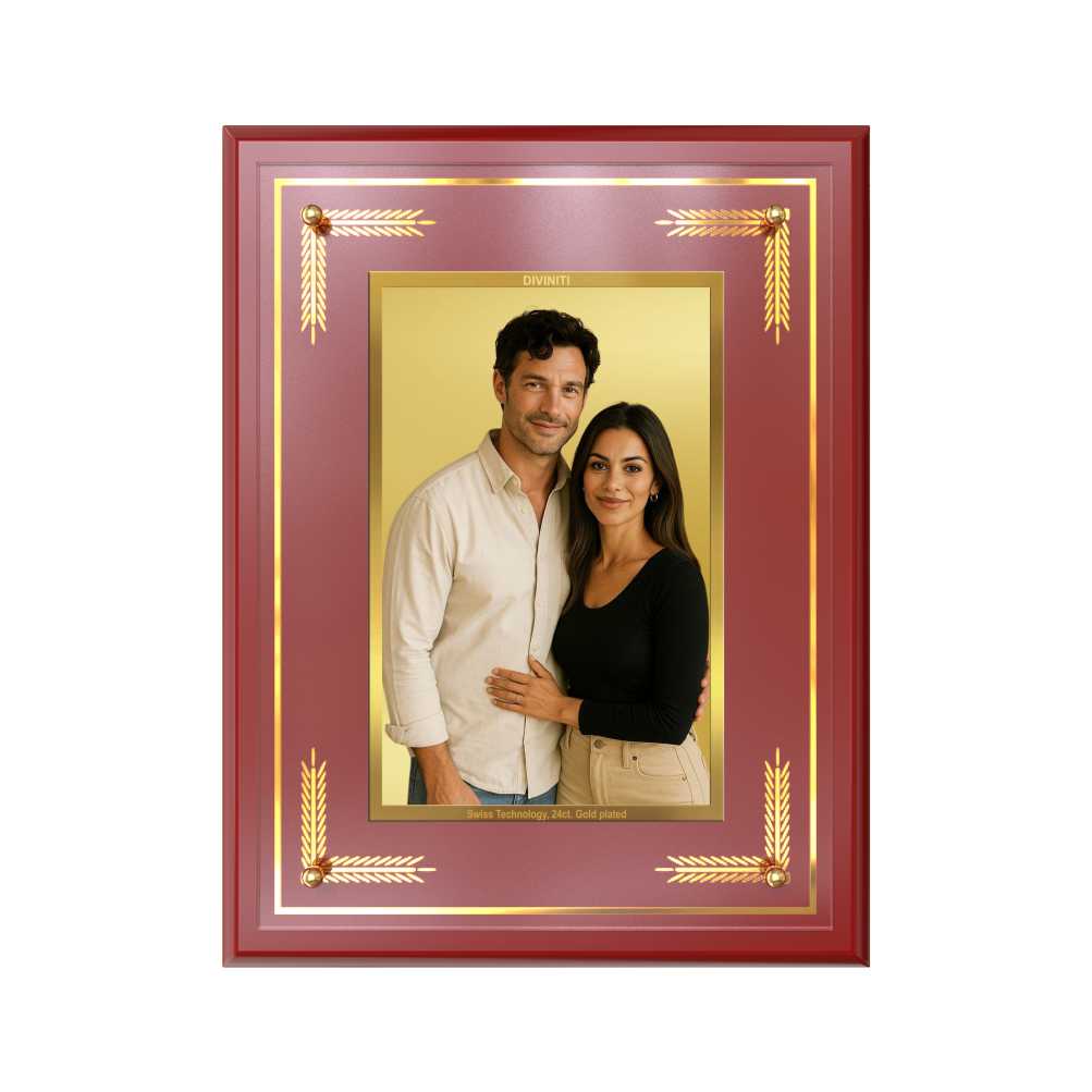 Diviniti MDF Frame Personalised Tabletop and Wall Photo Frame in 24K Gold Plated Foil | MDF-S2.5