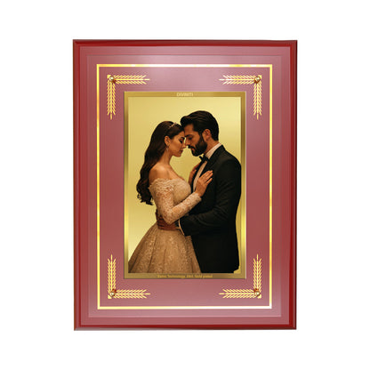 Diviniti MDF Frame Personalised Tabletop and Wall Mount Photo Frame in 24K Gold Plated Foil | MDF-S3