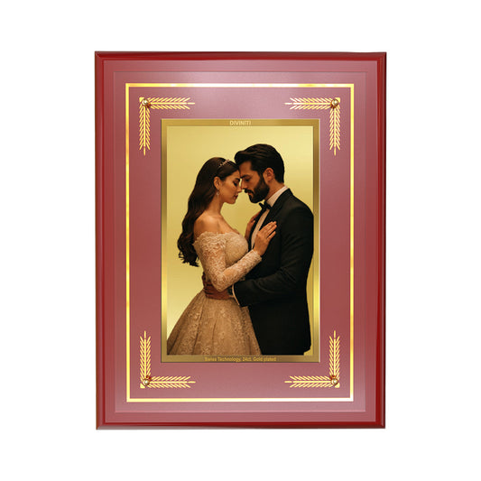Diviniti MDF Frame Personalised Tabletop and Wall Mount Photo Frame in 24K Gold Plated Foil | MDF-S3