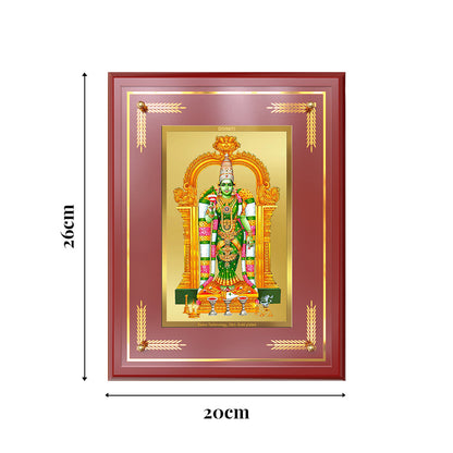 Goddess Meenakshi | Divine Warrior Goddess of Madurai Wall and Tabletop Photo Frame in 24K Gold Plated Foil