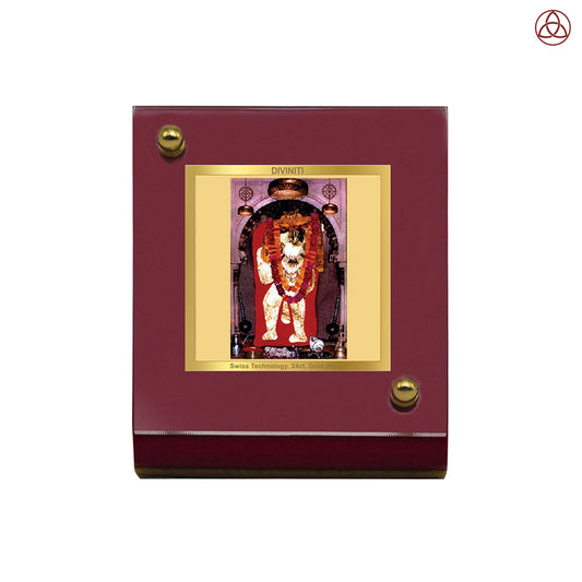 Mehandipur Bala Ji | Divine Lord Bala Ji Car Dashboard & Tabletop Photo Frame in 24K Gold Plated Foil